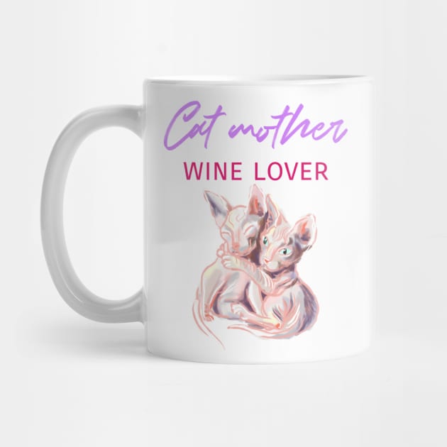 Cat mother wine lover. Two sphynx kittens by Orangerinka